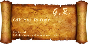 Gácsi Rufusz névjegykártya